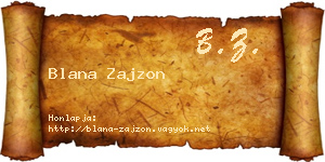 Blana Zajzon névjegykártya
